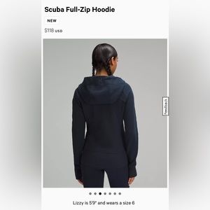 Lululemon Scuba Hoodie. Navy, Size 4
